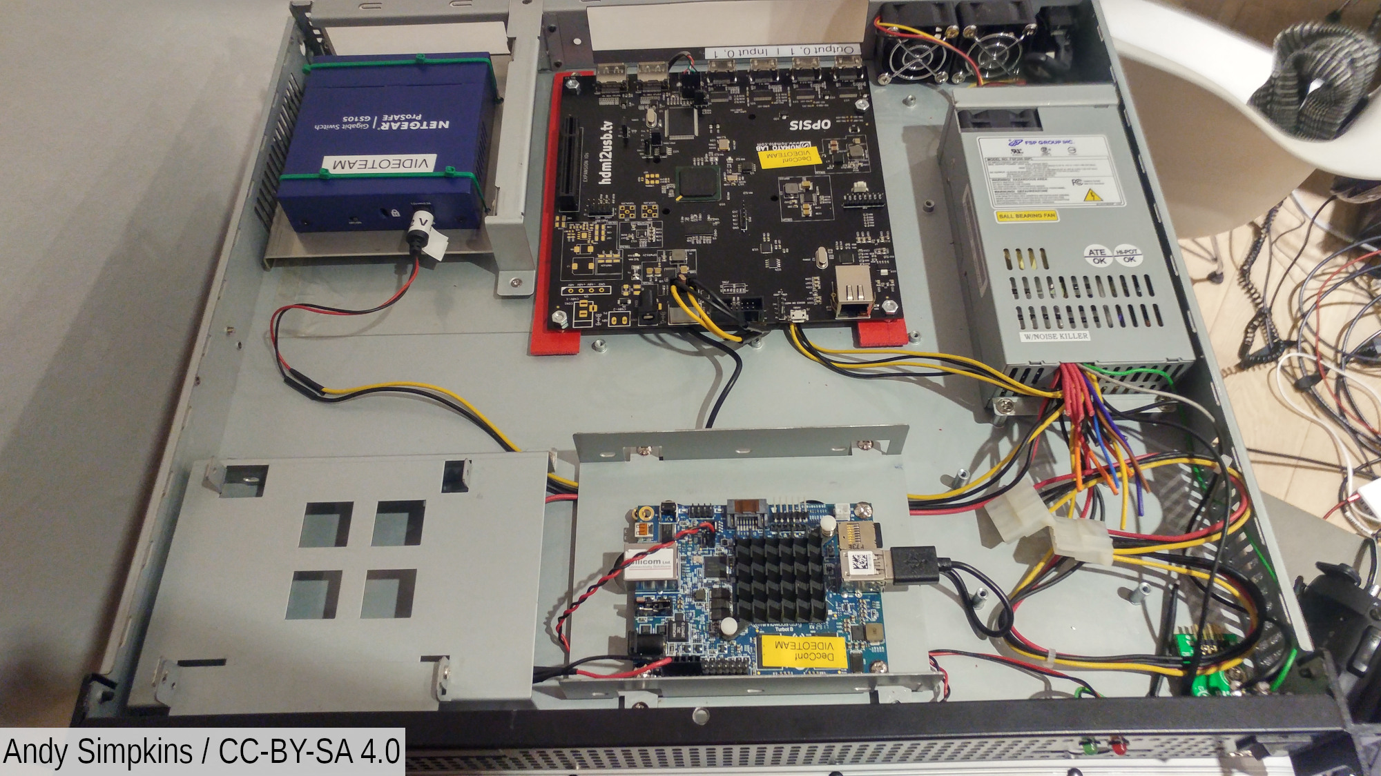 A Numato Osis, a Minnowboard Turbot and an networking switch in the same 1U case
